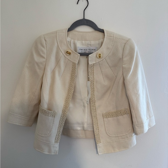 Trina Turk Ivory Textured Blazer - Picture 1 of 3